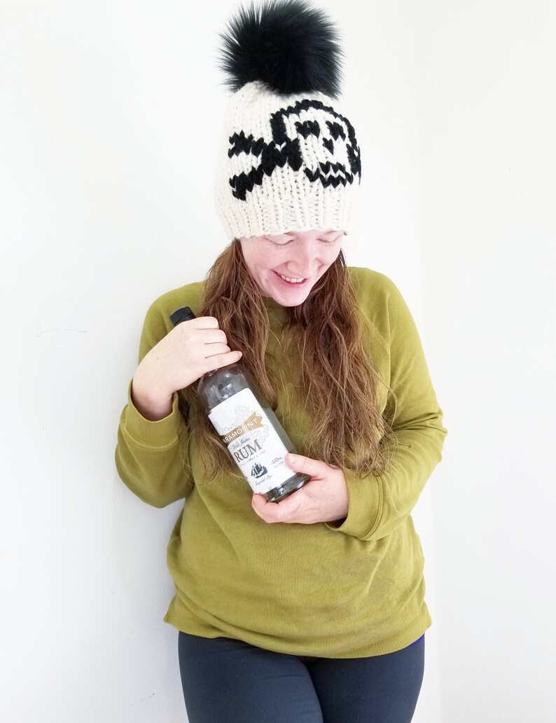 Pirate Hat Pattern Knit Pattern Skull Hat Jolly Roger Beanie Knit Hat Pattern