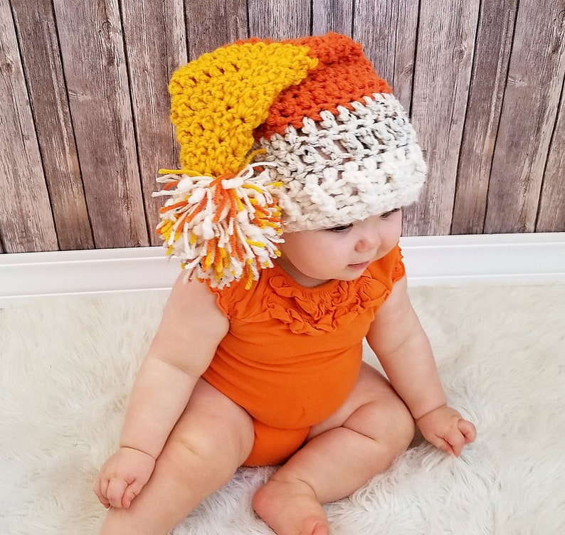 Crochet Halloween Hat Pattern Candy Corn and Santa Hat Patterns in 10 sizes Pattern Bundle Santa Crochet Hat Pattern