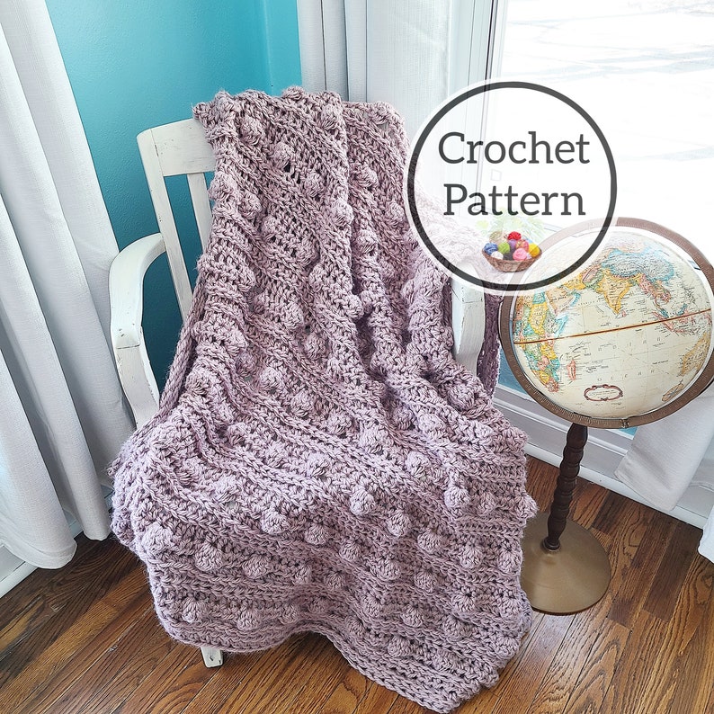 Crochet Pattern Beacon Hill Blanket Bobble Blanket in Lovey | Etsy