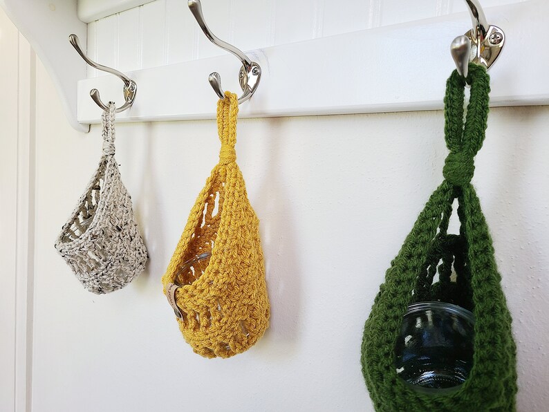 Crochet Pattern, Sunny Hanging Basket, Plant Hanger, Produce Basket, Plant Pod image 9