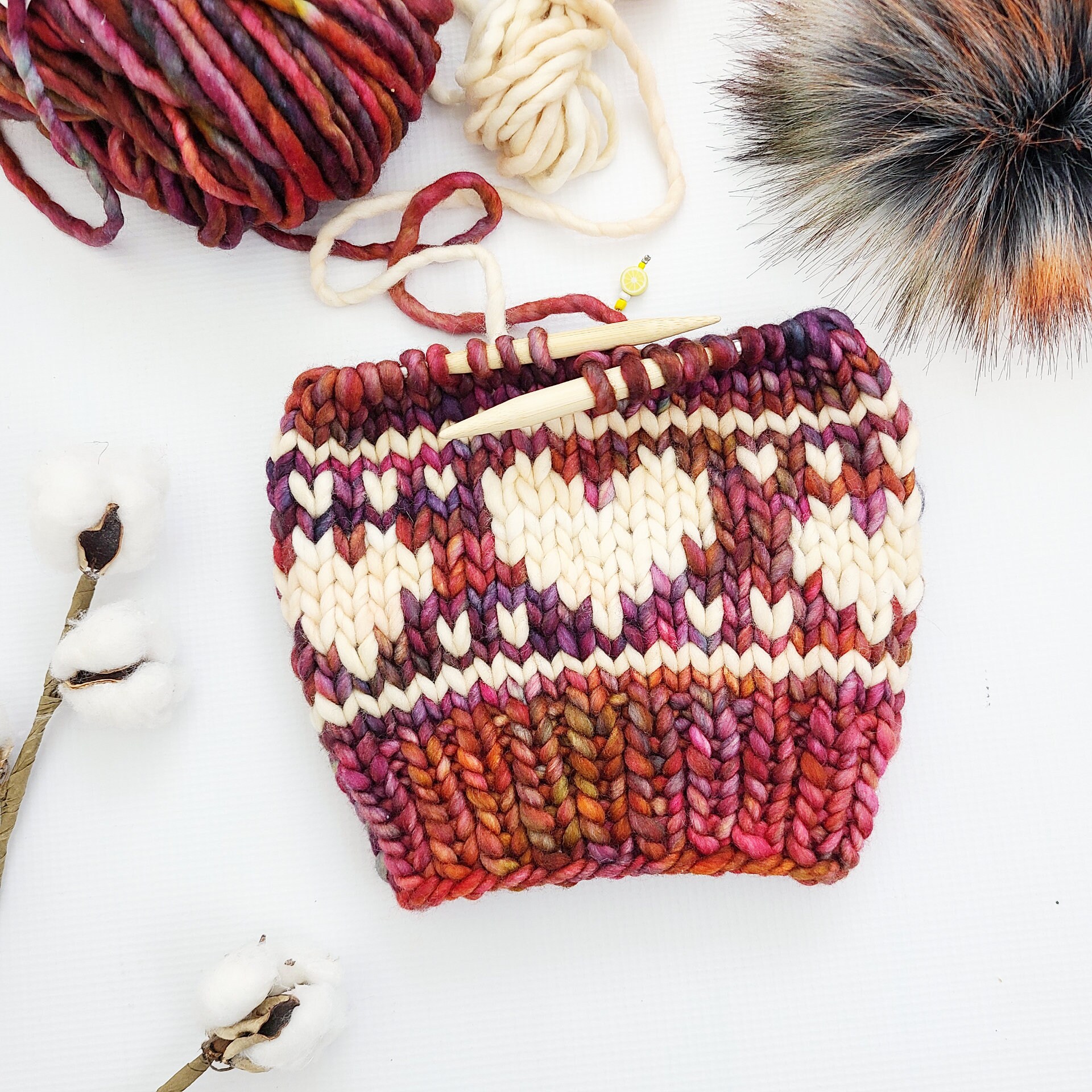 Big Love Beanie Knit Hat Pattern, Super Bulky Hearts Hat Pattern - Etsy
