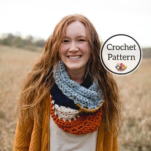 Unfringed Cowl Crochet Pattern, Scarf Pattern, Infinity Scarf