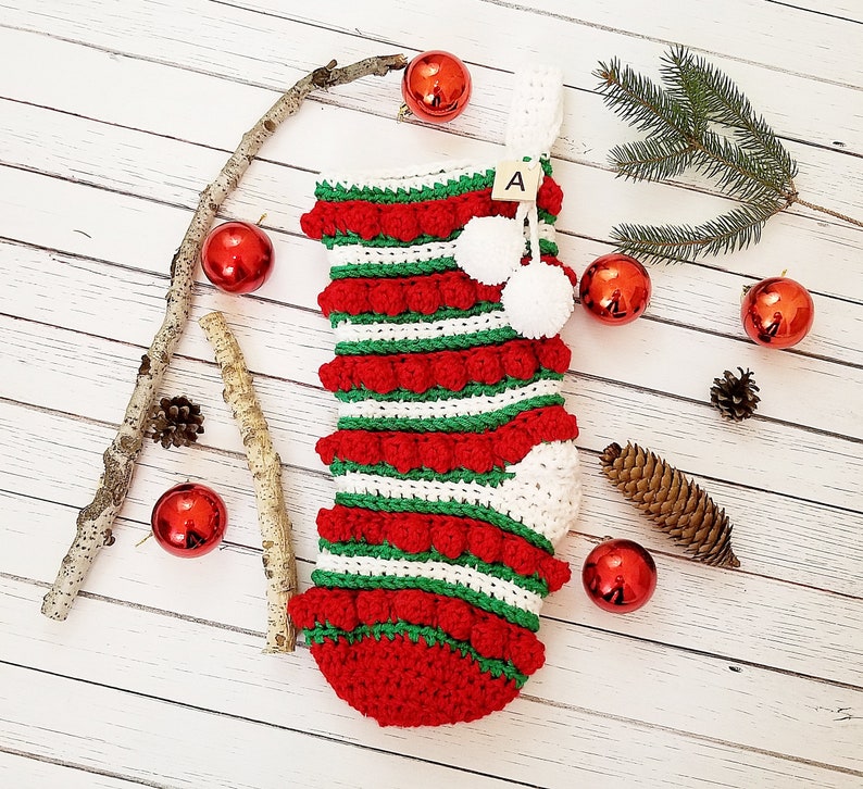 Pattern, Cobblestone Crochet Stocking Pattern, Crochet Stocking Pattern, Christmas Stocking Pattern image 7