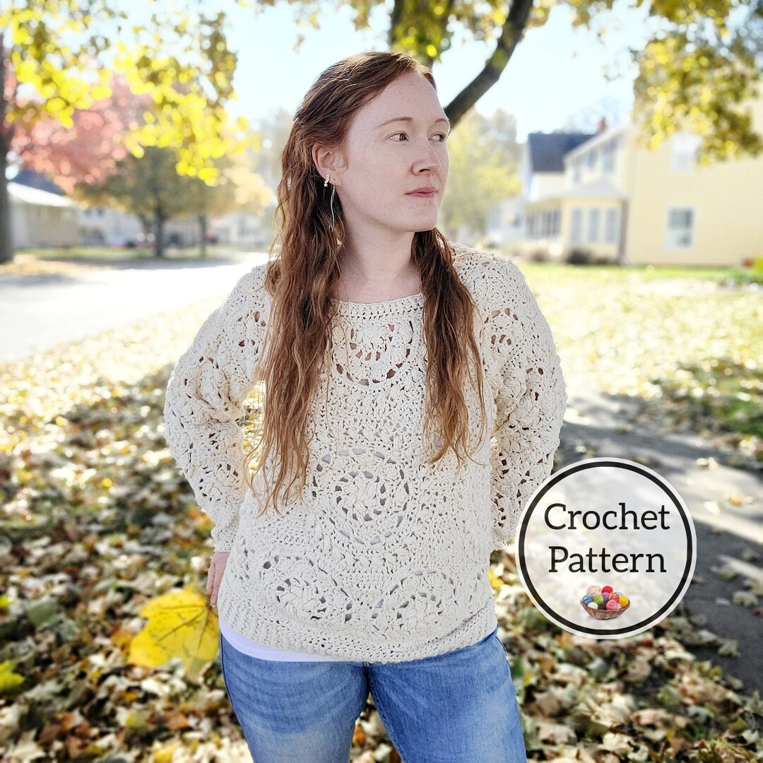 Crochet Pattern, Doily Sweater, Crochet Sweater Recipe, Doily Patterns