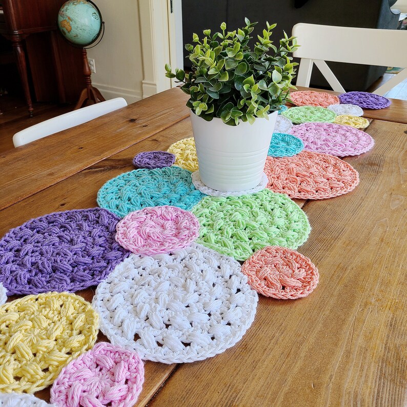 Crochet Pattern, Puff Dreams Table Runner Pattern, Crochet Doily Pattern image 3