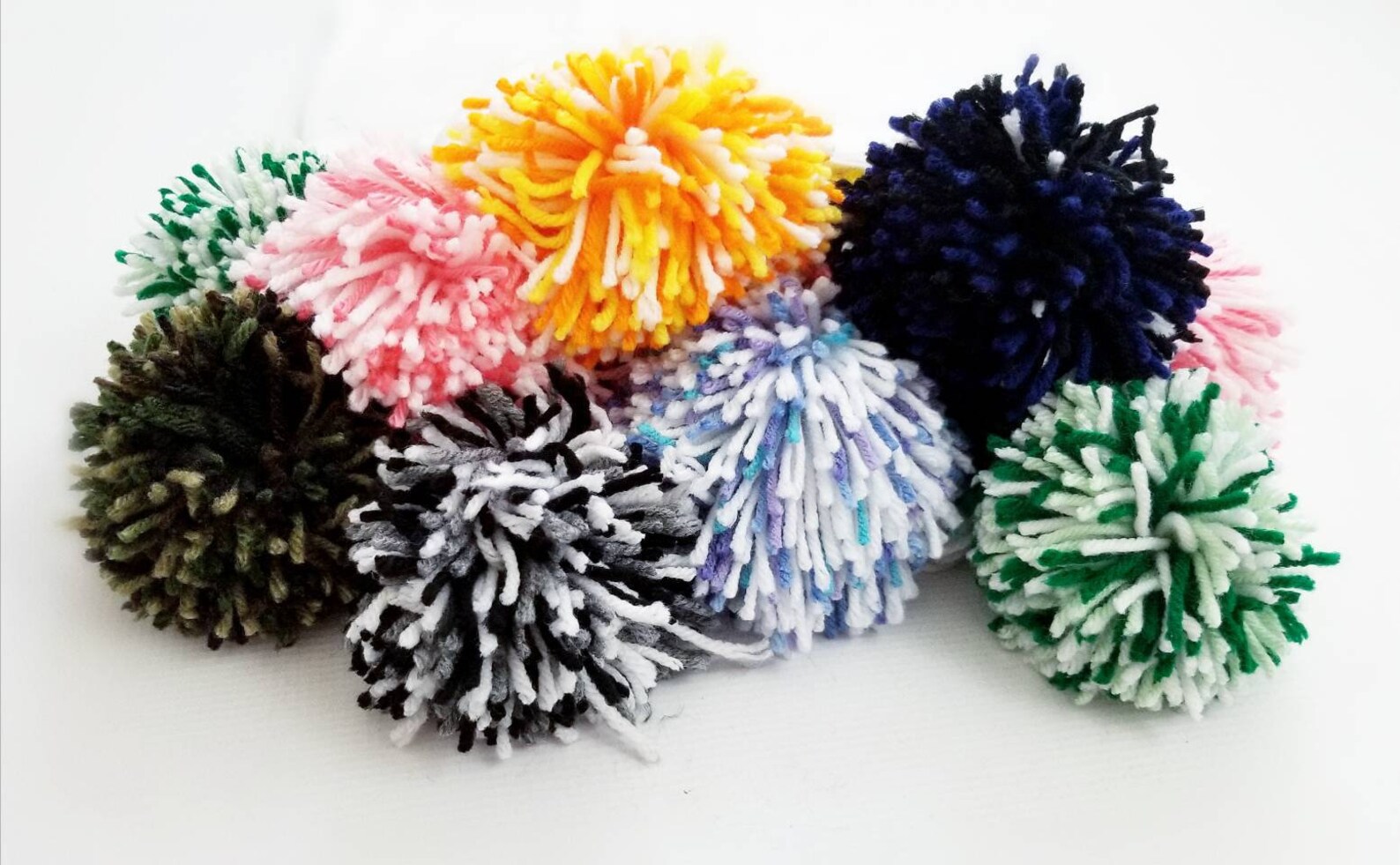 Yarn Mix Pom Pom Custom Color Yarn Pom Hat Topper Keychain - Etsy