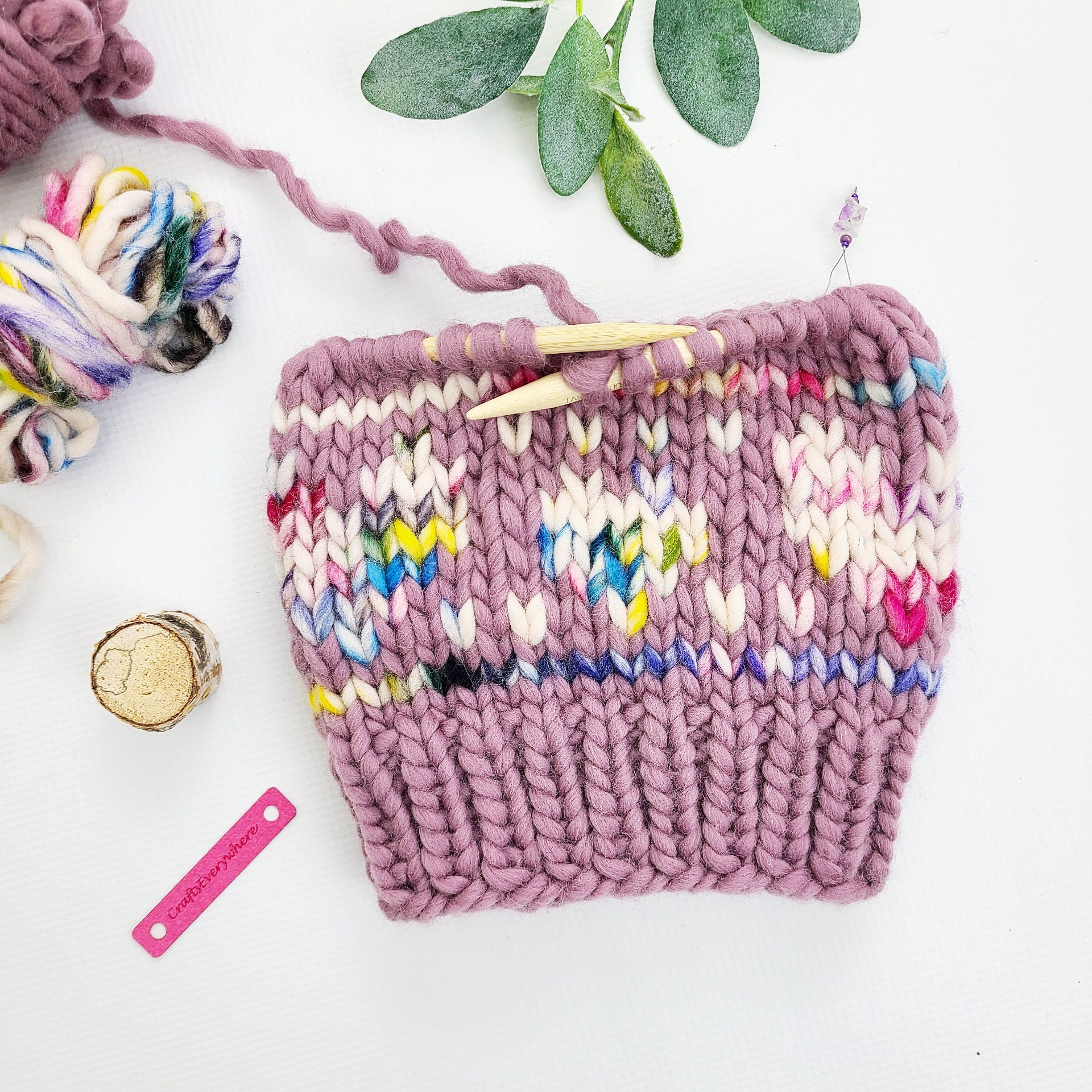 Big Love Beanie Knit Hat Pattern, Super Bulky Hearts Hat Pattern - Etsy