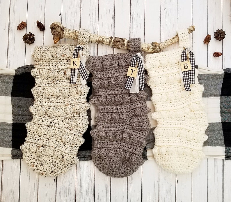 Pattern, Cobblestone Crochet Stocking Pattern, Crochet Stocking Pattern, Christmas Stocking Pattern image 5