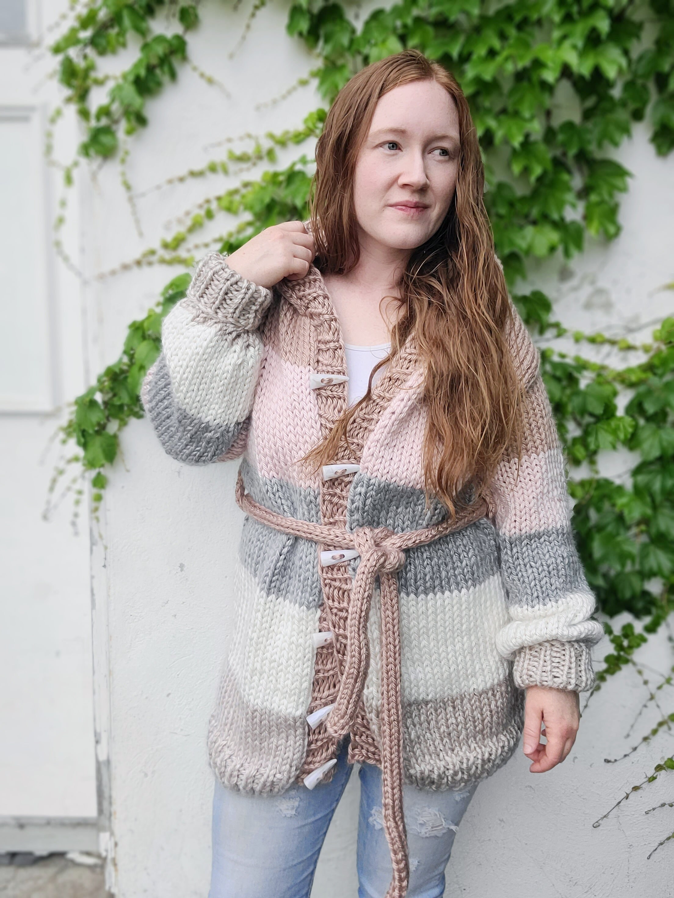 Neopolitan Pattern Knitting Pattern, Neapolitan Cardigan, Advanced Beginner Robe, Sweater ...
