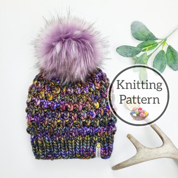 Pattern, Tristan Beanie Knit Hat Pattern, Newborn, Infant, Toddler, Child/Pre-teen and Teen/Adult Knit Toque Pattern, Knit PDF Pattern