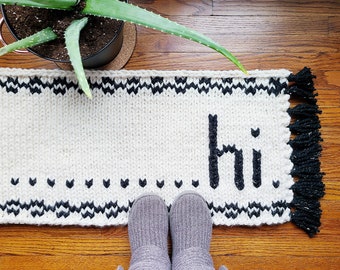 Knit Pattern, Hi Rug, Knit Rug, Floor Mat