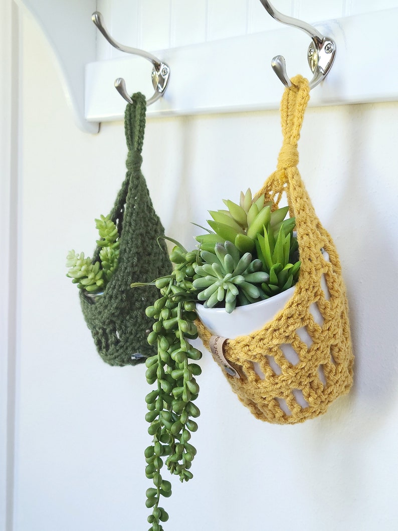 Crochet Pattern, Sunny Hanging Basket, Plant Hanger, Produce Basket, Plant Pod image 3