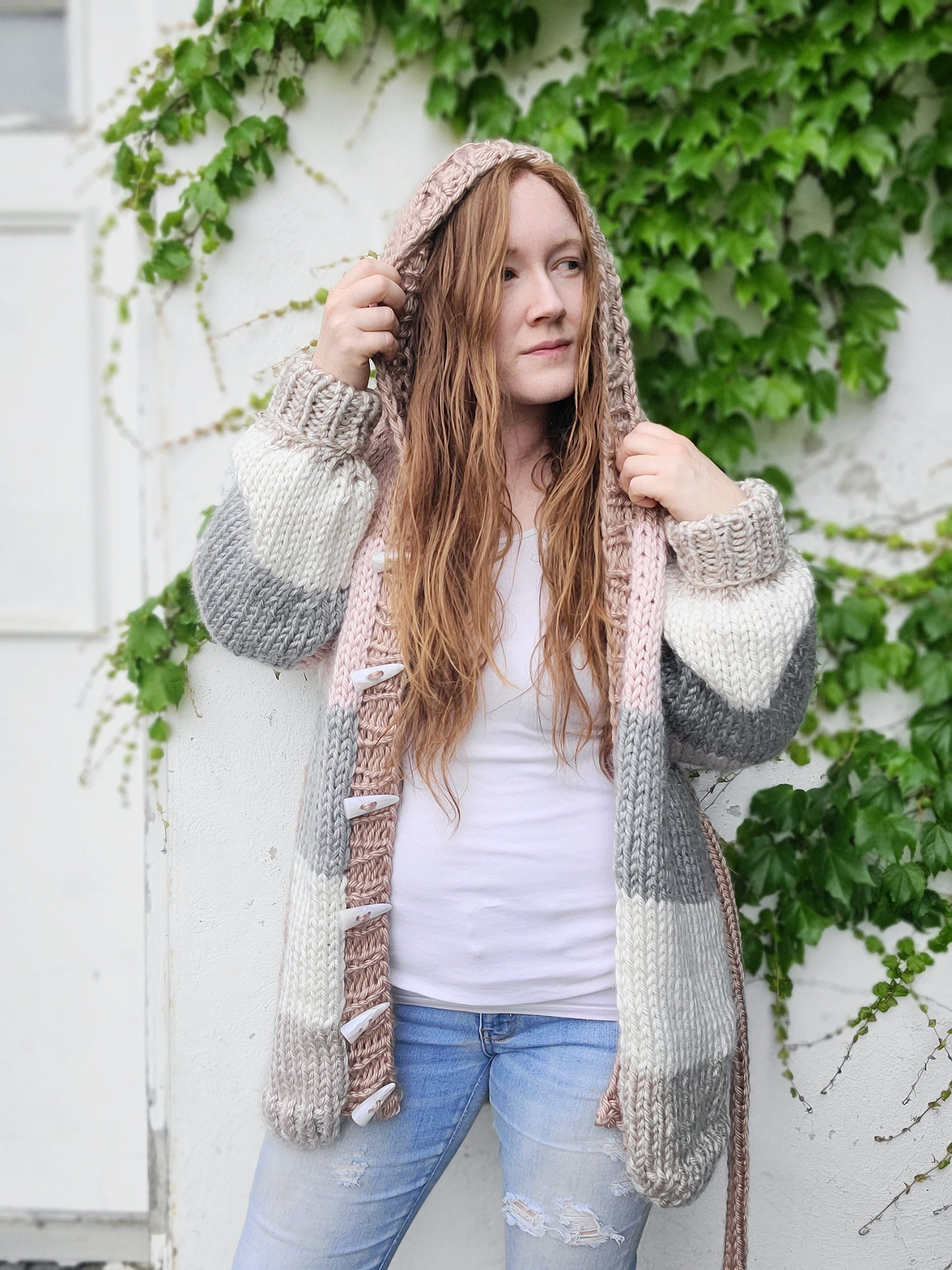 Neopolitan Pattern Knitting Pattern, Neapolitan Cardigan, Advanced Beginner Robe, Sweater ...
