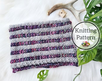 Knit Pattern, Off the Beaten Path Cowl, Knit Scarf Pattern, Ribbed Infinity Scarf