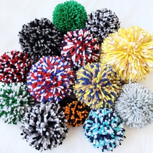 Yarn Mix Pom Pom Custom Color Yarn Pom Hat Topper Keychain - Etsy