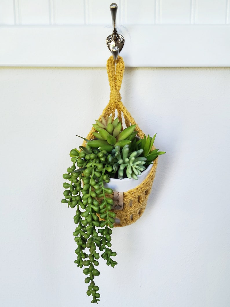 Crochet Pattern, Sunny Hanging Basket, Plant Hanger, Produce Basket, Plant Pod image 8