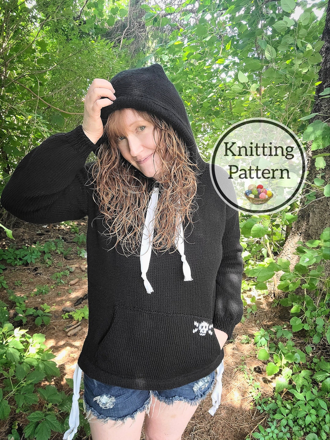 Knitting Pattern, Down Time Pullover, Hoodie Sweater Pattern in DK