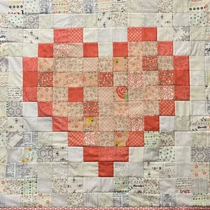 Pixel Heart Quilt Kit Pre-cut Pixelated - Turquoise /Aqua / Dark Blues / Blue /Honey Yellow / Rainbow - choice of 5" or 3" squares ON SALE!!