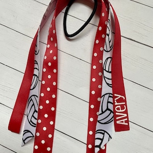Volleyball Bows, Volleyball Ponytail bow, Volleyball pony tail bow, sports bow, volleyball team bows, personalized hair accessory