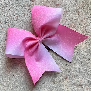 PINK GLITTER Cheer bow // Pink Ombré cheer bow // Glittery bow // breast cancer awareness bow // Team Cheer Bows
