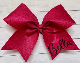 Personalized cheer bow // Custom Cheer Bow // You pick colors // Glitter cheer bow