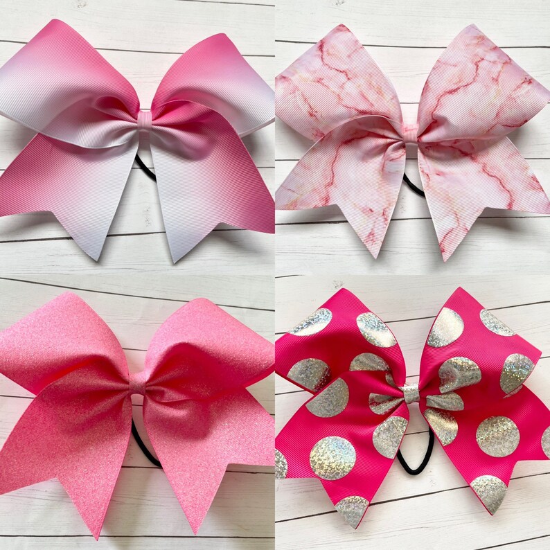 BREAST Cancer AWARENESS Bows CHEER Bows Pink Cheer Bows Etsy