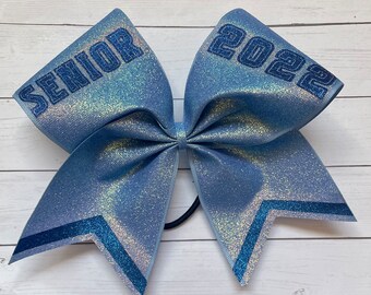 Custom Senior Cheer Bow, Personalized Glitter Cheer Bow, Custom bow for cheerleader, senior hair bow for cheerleader, big cheer bow team bow
