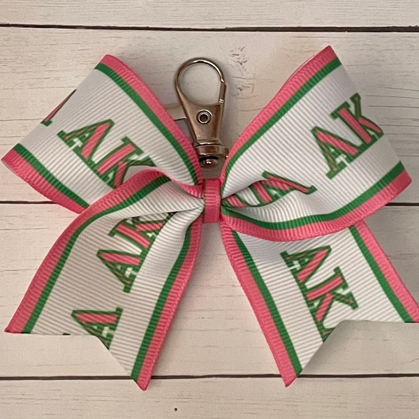 AKA Sorority Keychain // Use for lanyard charm, book bags, pocketbooks, purses, zippers