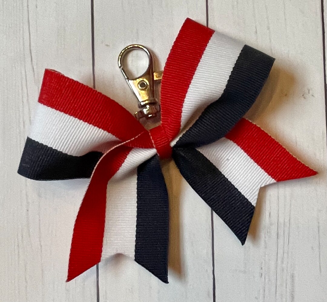 Mini Cheer Bow Zipper Charm, Mini Cheer Bow Keychain, Mini Cheer Bow