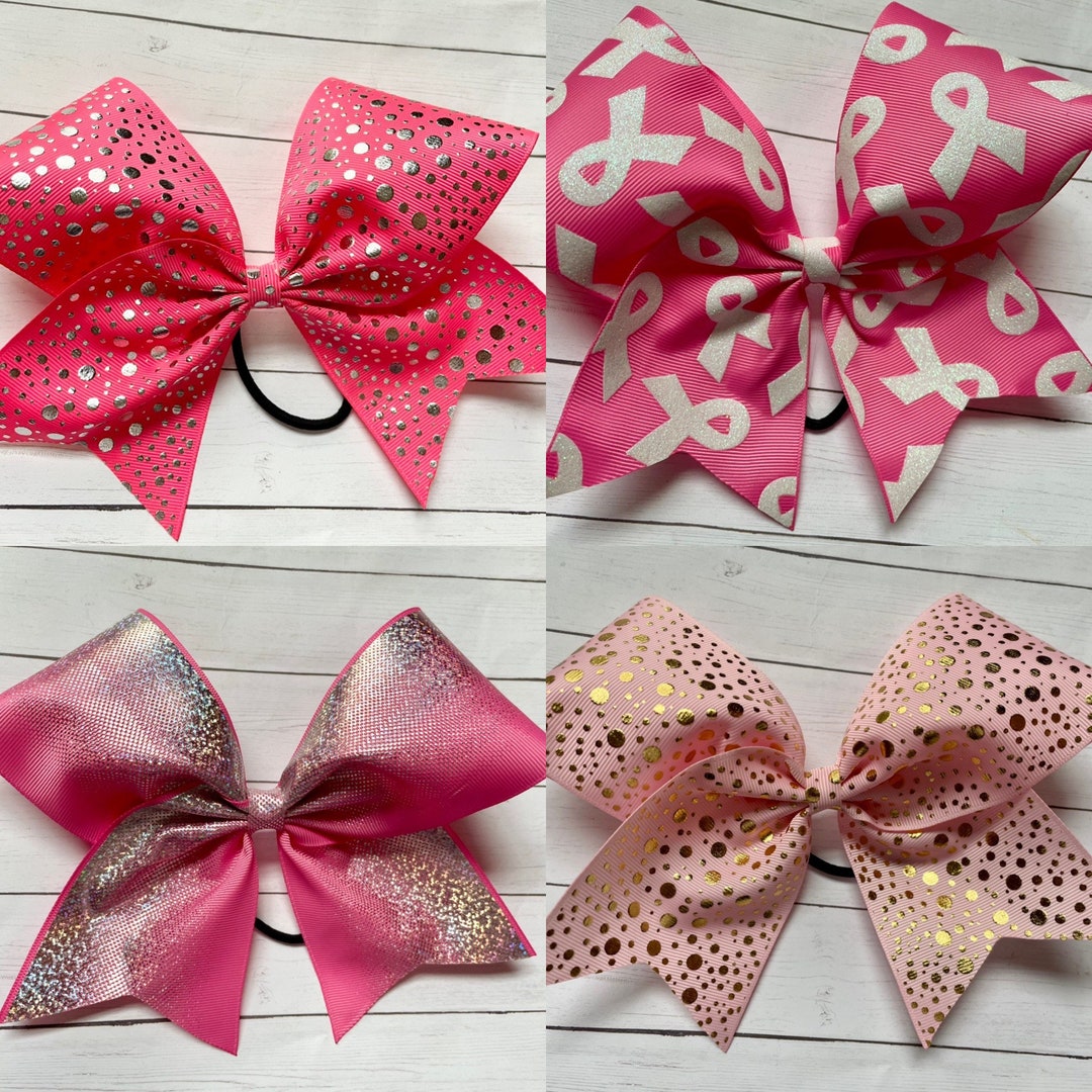 BREAST Cancer AWARENESS Bows CHEER Bows Pink Cheer Bows Etsy