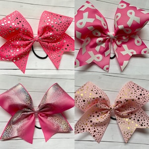 BREAST Cancer AWARENESS Bows - CHEER Bows - Pink Cheer Bows - Pink Hair Bows - pink Cheerleading Bow