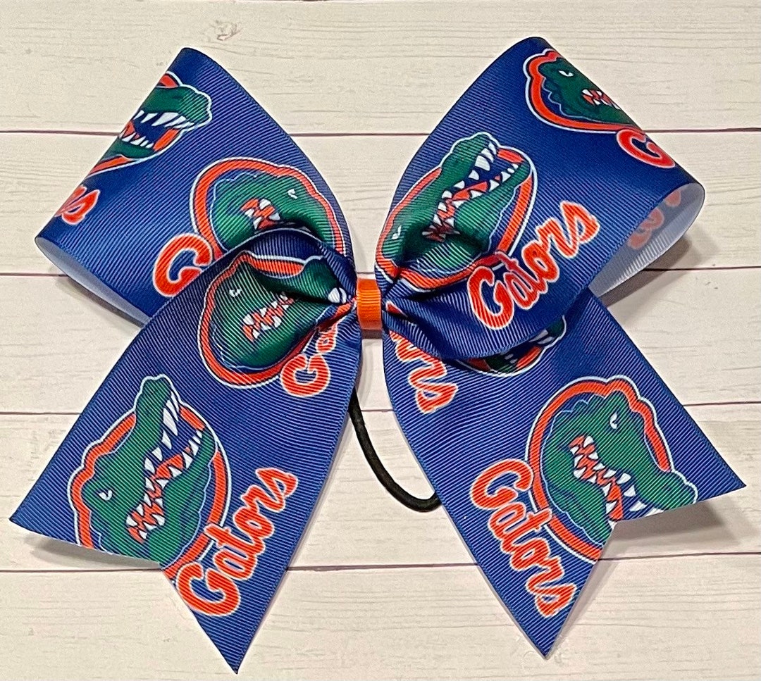 Gators Cheer Bow University of Florida Logo Bow Ponytail Etsy