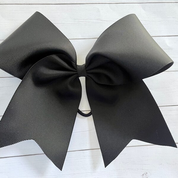 BLACK Cheer Bow // Practice Bow for Cheerleading // Black Grosgrain bow