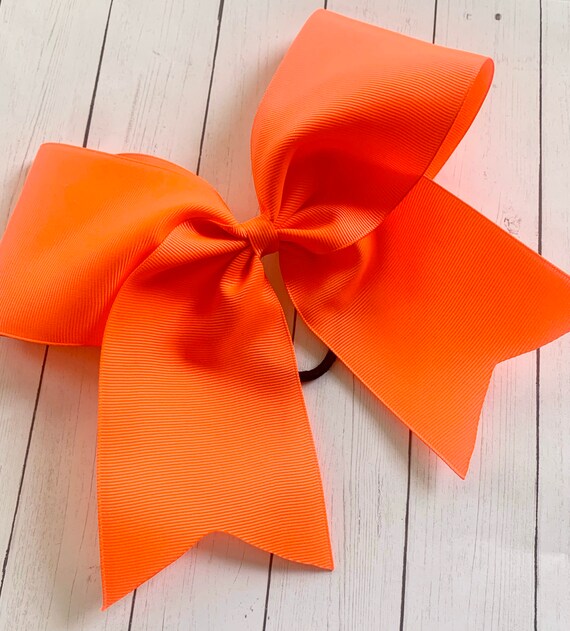 CEELGON Large Cheer Bows Orange Ponytail Holder