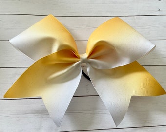 Yellow gold White Cheer bow - Yellow Glitter Cheer Bow - big sparkly cheer bow - girls Hair Bow for cheerleading - team bows - cheer gift