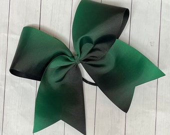 Green Black Ombré Cheer bow / Team Cheer Bow / Varsity cheer bow / Bow can be Customized with Team Name etc