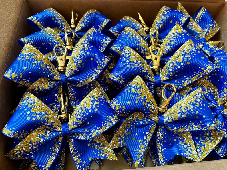 Mini Cheer Bow Zipper Charm Mini Cheer Bow Keychain Mini Etsy