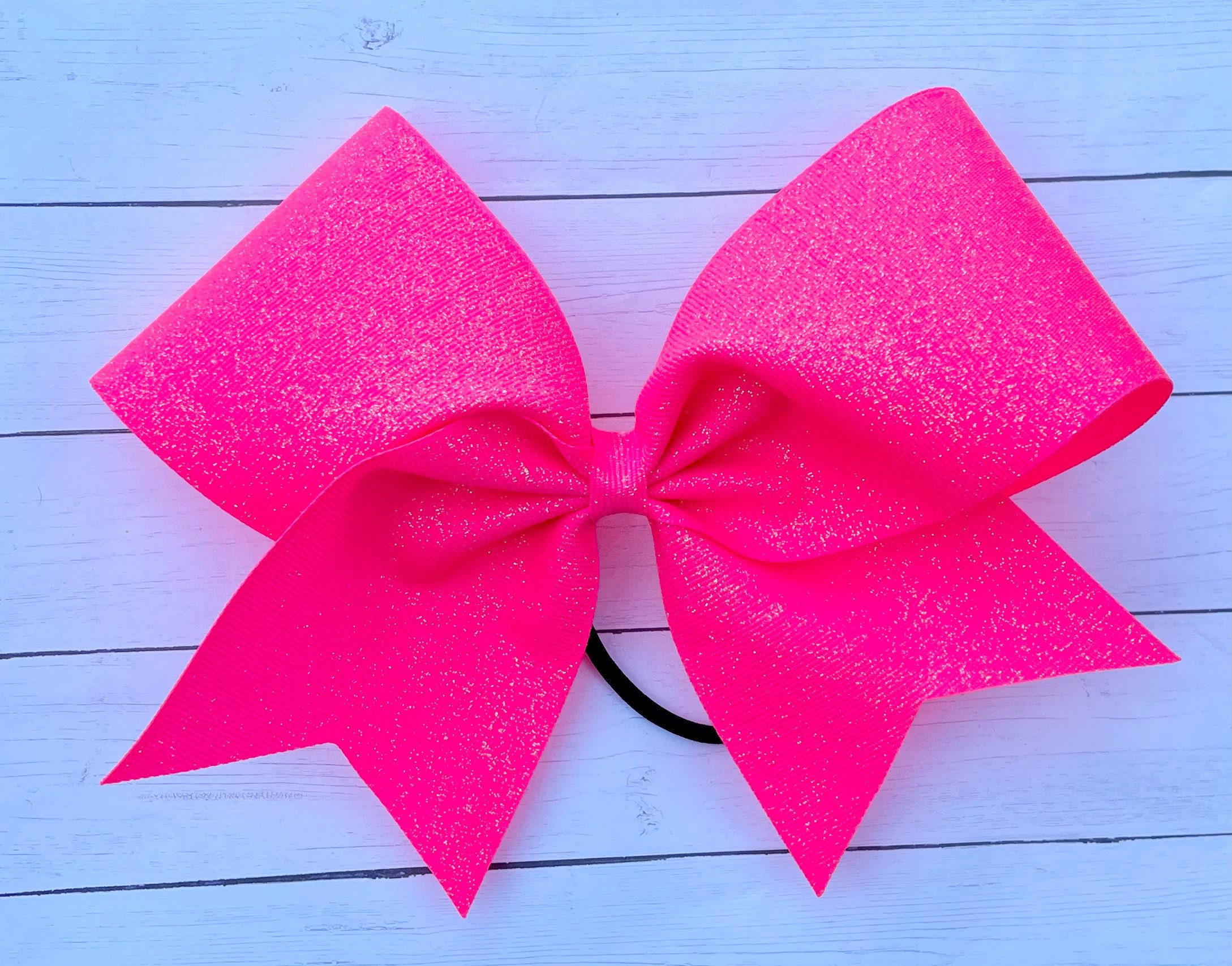 Full Rhinestone Cheer Bow - Shocking/Hot Pink - Chixx Hair Bows