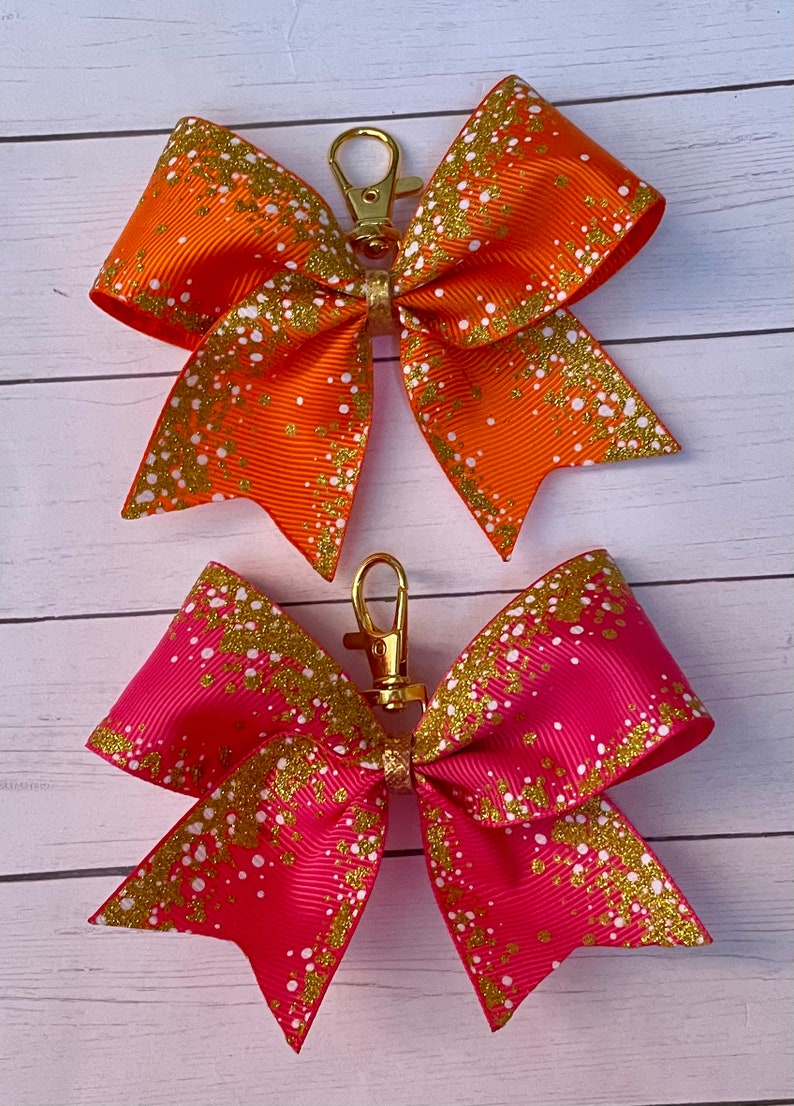 Mini Cheer Bow Zipper Charm Mini Cheer Bow Keychain Mini Etsy