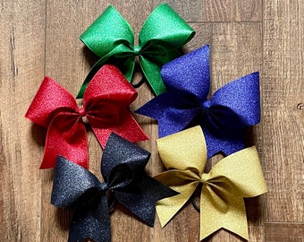Glittery Cheer Bows, Team Bows, Hair bow for cheerleader, Glitter Cheer Bow, Big Cheer Bow, Cheer Gift