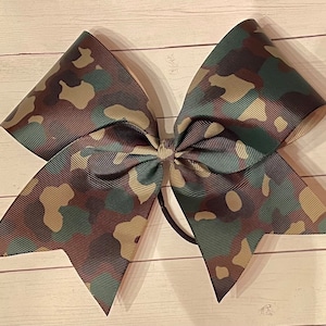 Camoflauge CHEER - CAMO cheer bow - big grosgrain Ribbon cheer bow - camoflauge bow for cheerleader - team bows