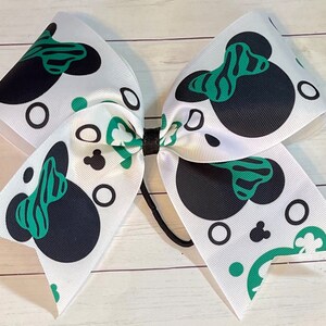 Vacation Mouse cheer bow, Mickey cheer bow, Cheer bow, St. Patrick’s Day cheer bow, Lucky Cheer Bow, hair bow for cheerleader