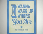 Items Similar To Goo Goo Dolls Lyrics Poster Slide Song