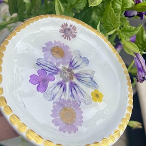 air dry clay floral jewelry/ring dish