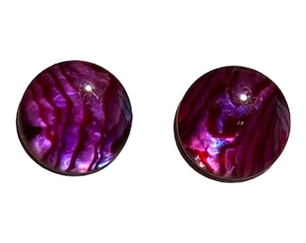 10mm Pink Paua Abalone Stud Earrings with Sterling Silver