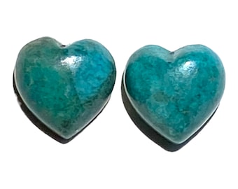 8mm Turquoise Gemstone Heart Stud Earrings with Sterling Silver