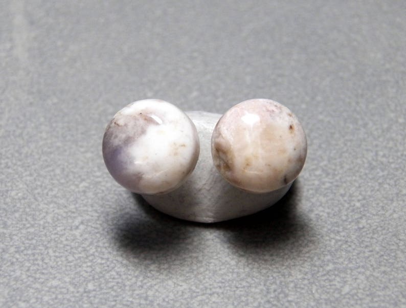 10mm Brazilian Agate Gemstone Post Earrings with Sterling Silver