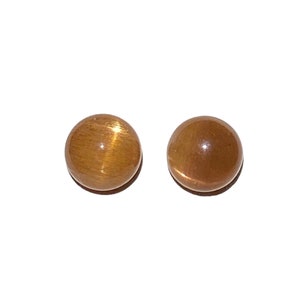 8mm Gold Sands Sunstone Gemstone Stud Earrings with Sterling Silver Posts