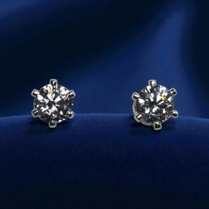 Tiny Faceted Crystal Quartz 4mm Stud Earrings: Sterling Silver Prong Setting
