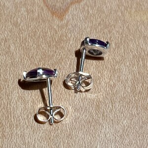 6mm Purple Paua Abalone Post Earrings with Sterling Silver image 6